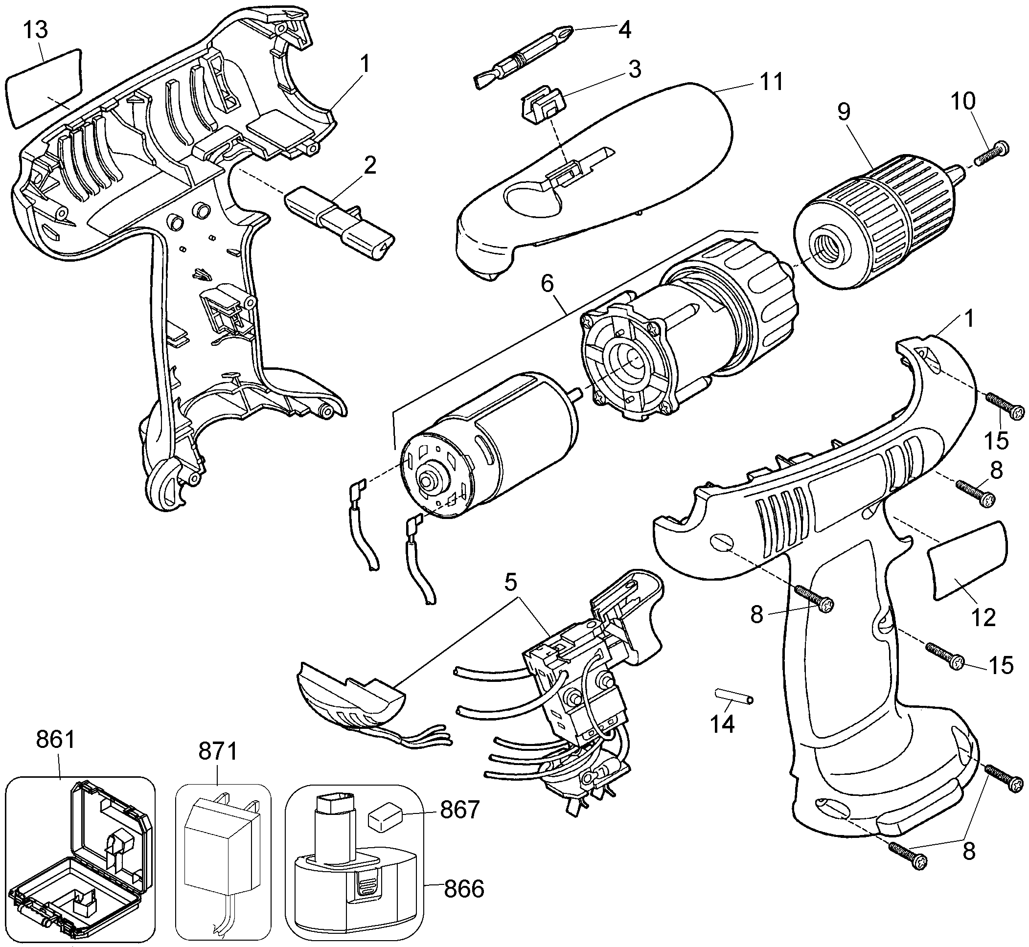 Page A Diagram and Parts List for CD9600K 3 Black and Decker Boring Machine